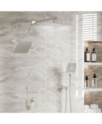 3-Function Dual Shower Head Pressure-balanced Shower System with 4 Sprays Handheld