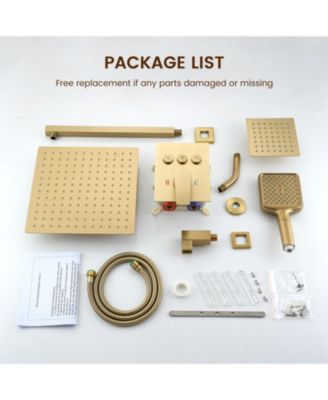 3-Function Dual Shower Head Pressure-balanced Shower System with 4 Sprays Handheld