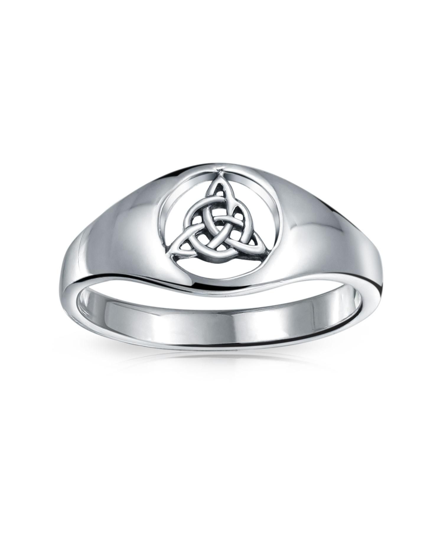 Viking Celtic Infinity Trinity Knot Triquetra Signet Ring Sterling Silver