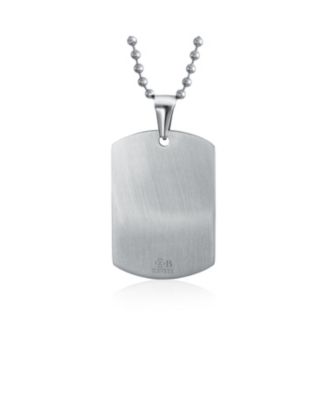 Medical ID Dog Tag Steel Pendant Necklace 20" Chain