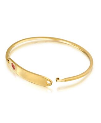 Sleek Medical ID Bracelet Bangle Stainless Steel 7 Inch