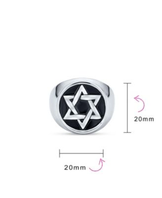 Stainless Steel Magen Judaic Star of David Signet Ring and Pendant Set