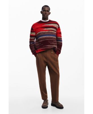 Дизайнерский мужской толстый свитер в полоску Desigual 31890₽