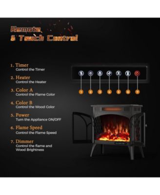 Electric Firplace Heater, Infrared Heaters with Remote Control and 3D Flame Effect and Heating Mode, Overheating Safe
