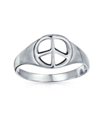 Sterling Silver Ring with World Peace Signet
