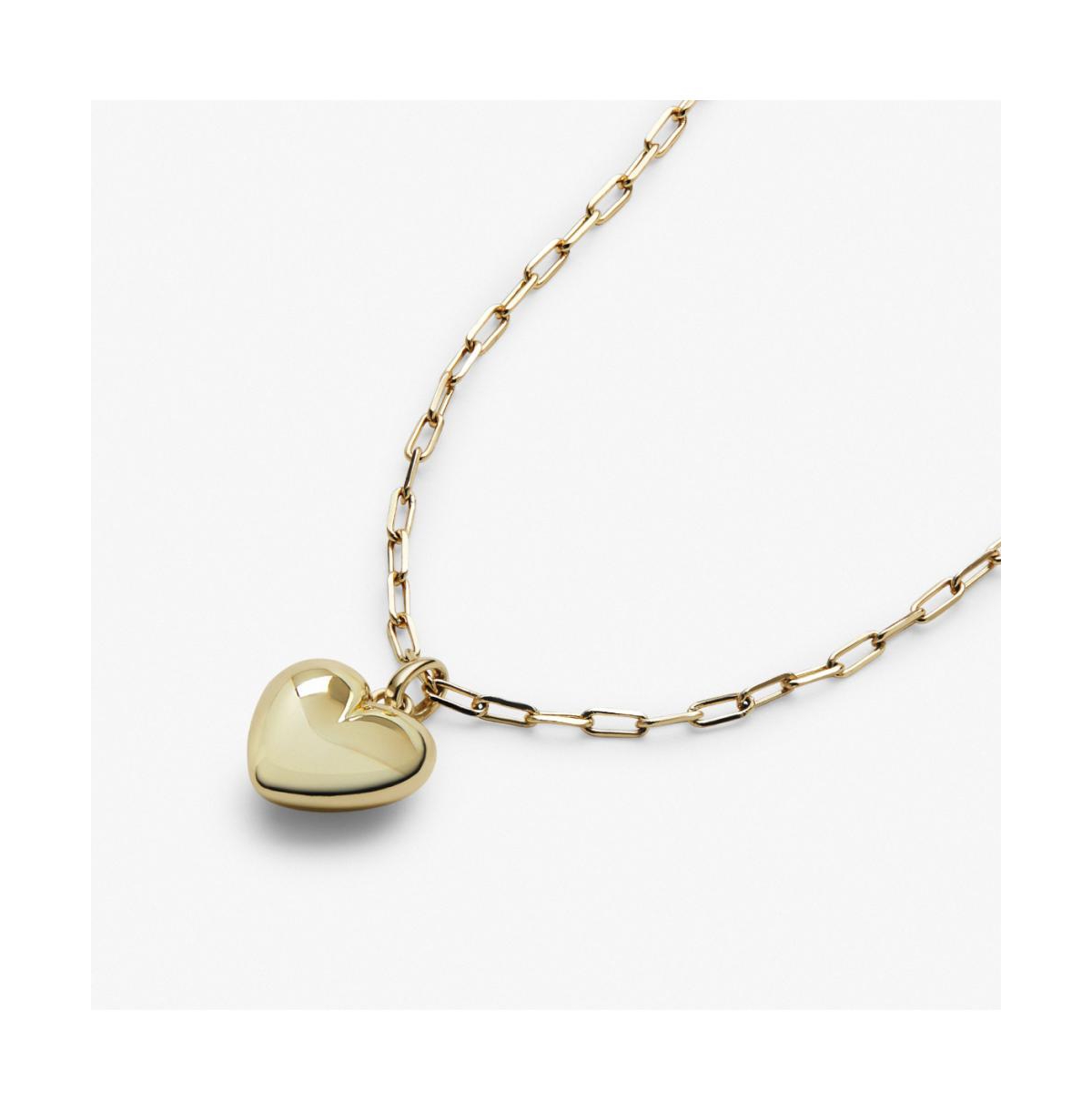 - Puffed Heart Necklace - Lev - Gold, gold
