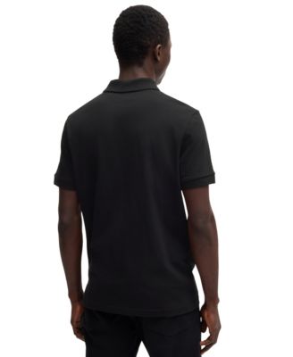 Men's Stretch Cotton Zip-Neck Slim-Fit Polo Shirt