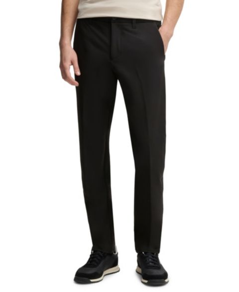 Мужские брюки Hugo Boss Four-Way Stretch Slim-Fit Trousers, цвет: Чёрный