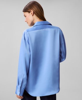 Женская рубашка Calvin Klein из матового атласа на пуговицах