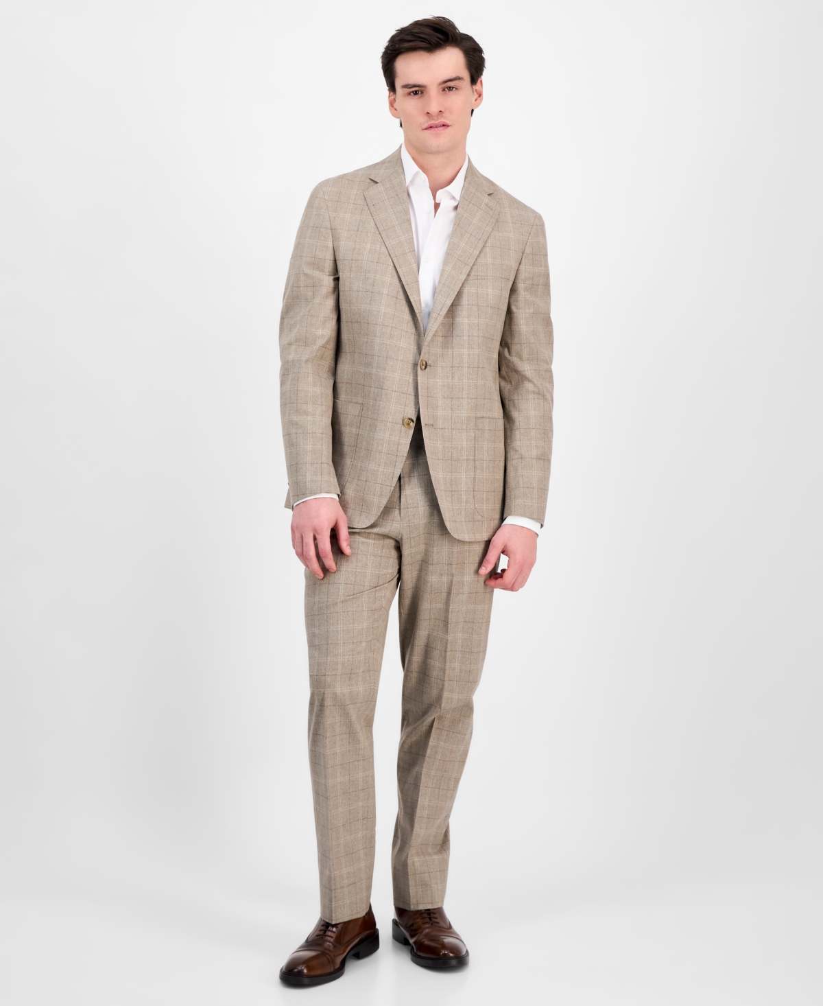 Michael Kors Men's Classic-fit Solid Suit In Light Brown