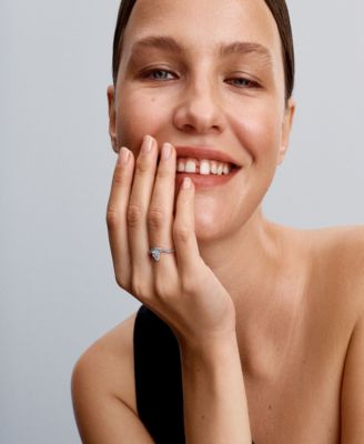 Sterling Silver Wavy Pave Heart Ring