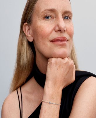 14K Gold Plated Sparkling Heart Tennis Bracelet