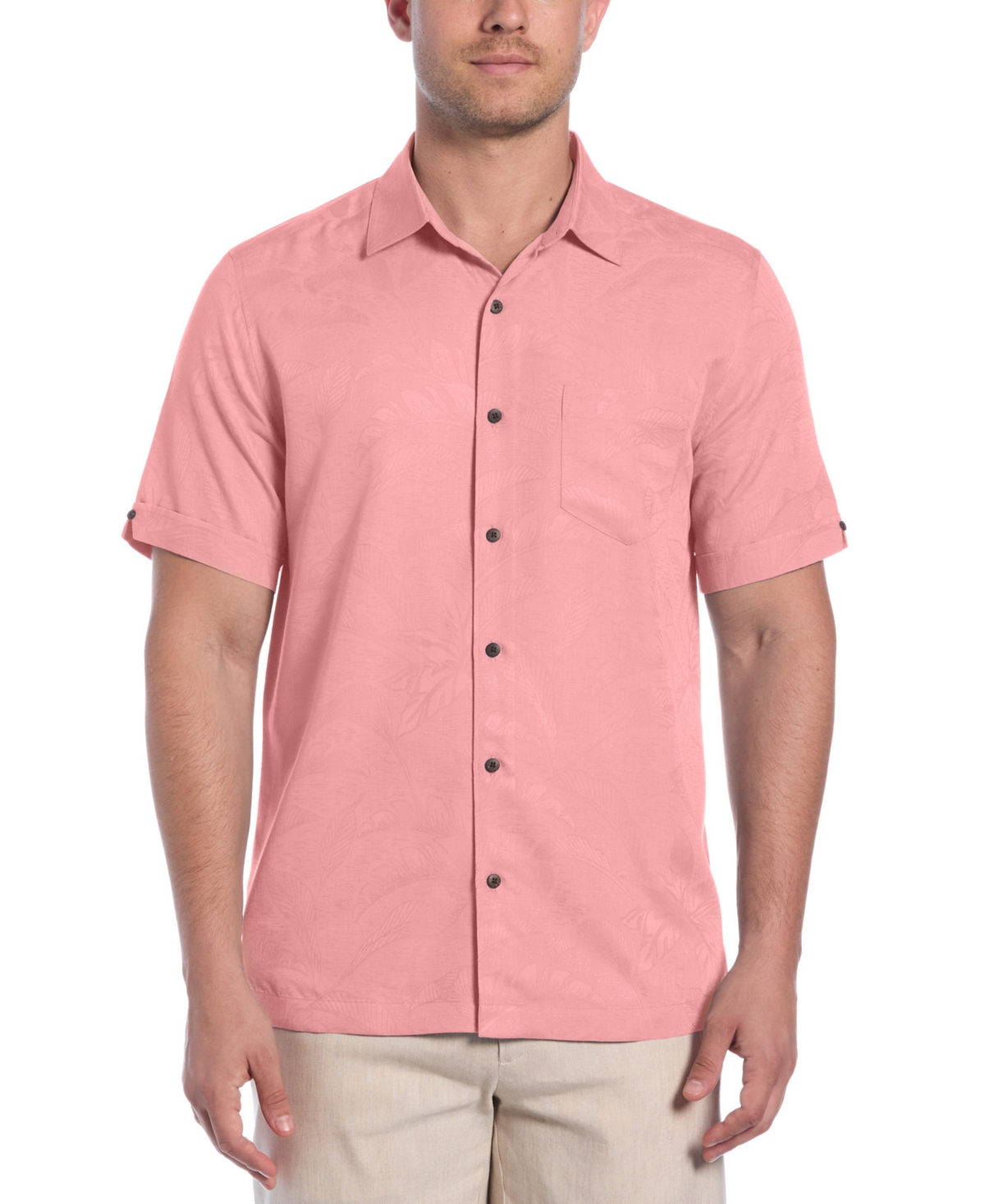 Cubavera Men's Palm Print Short-sleeve Button-down Shirt