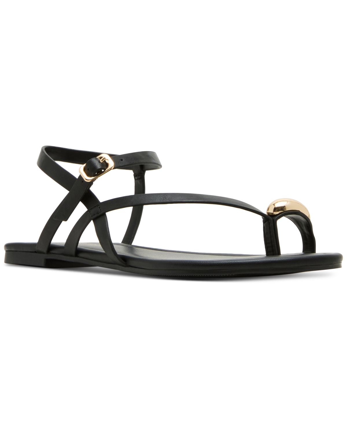 Treasure Strappy Embellished Flat Sandals - Cognac