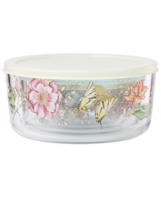 Butterfly Meadow Glass Food Storage Container with Lid, Set of 4