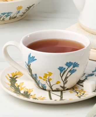 Wildflowers Tea Cup & Saucer, Set of 4
