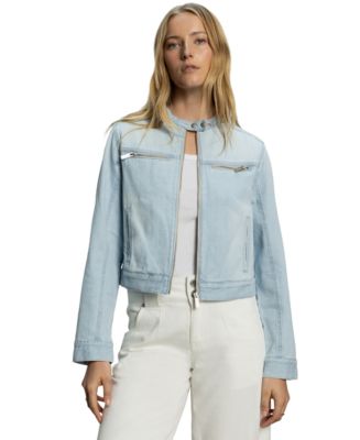 Sanctuary Women's Soft-Denim Zip-Front Moto Jacket - Macy's