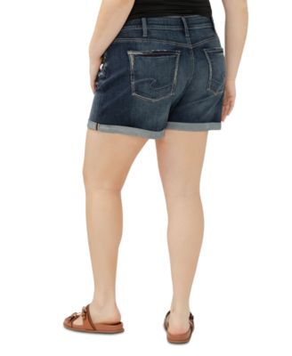 Plus Size Boyfriend Mid-Rise Luxe Stretch Shorts