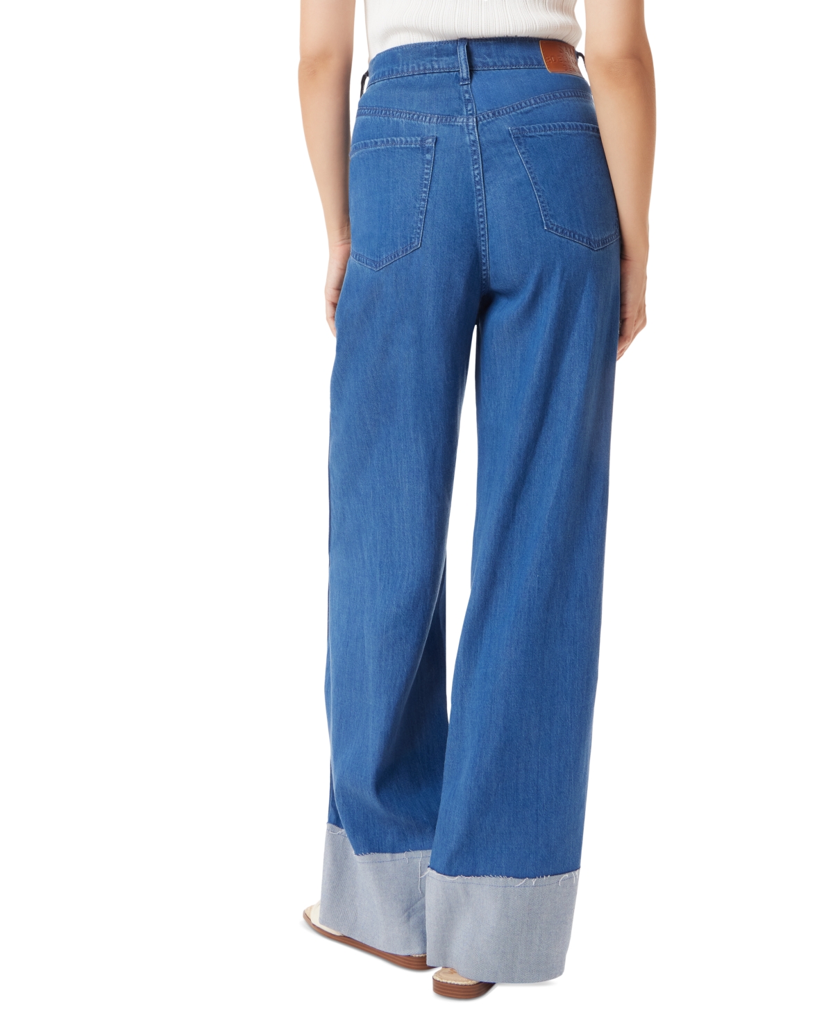 Sam Edelman Women's High-rise Wide-leg Turned-hem Jeans In Mystic