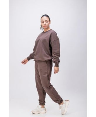 Женская велнес-толстовка большого размера из органического хлопка с круглым вырезом горловины