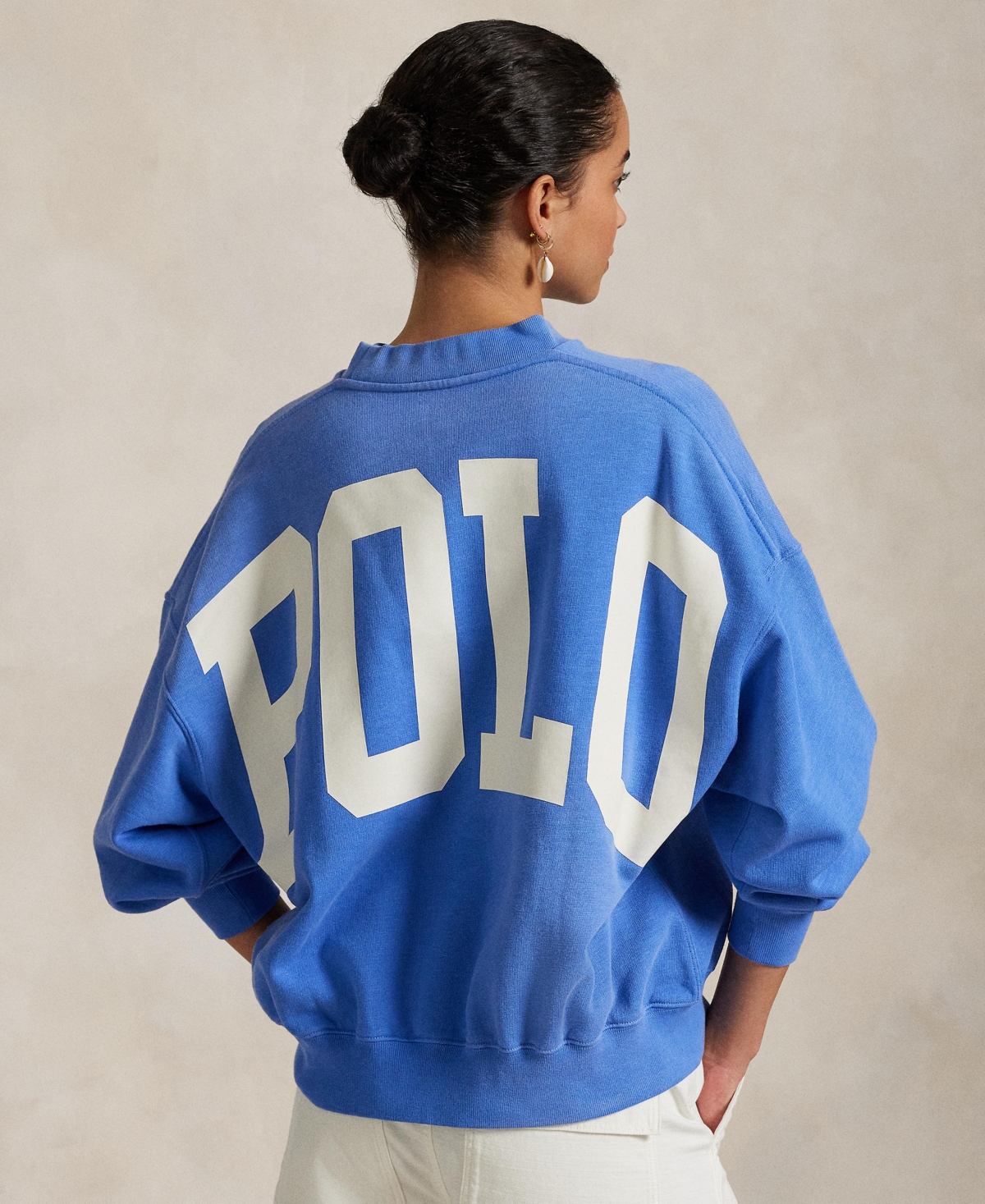 Polo Ralph Lauren Oversize Logo Graphic Sweatshirt In Summer Blue