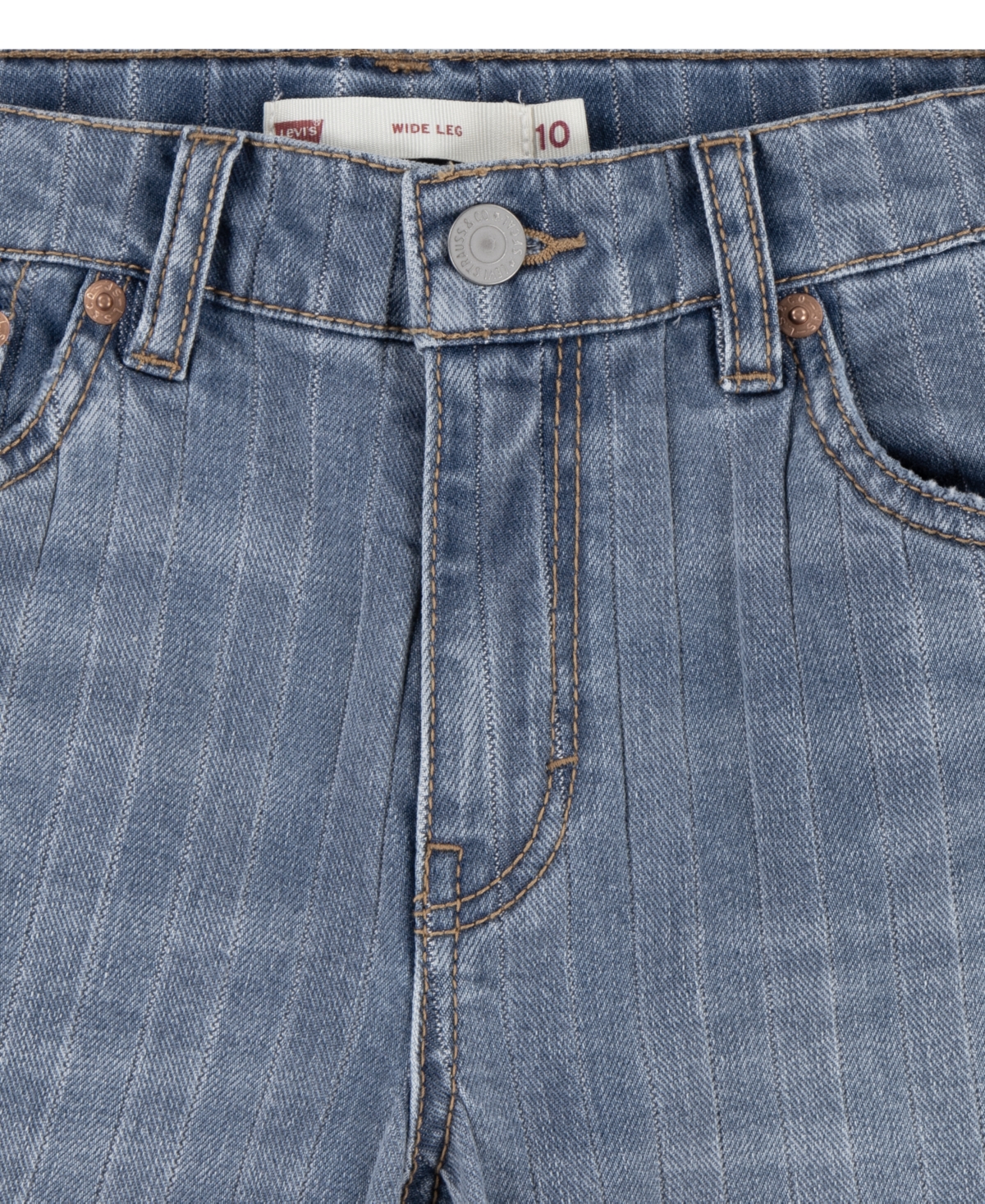 Levi's Big Girls Textured Striped Wide Leg Jeans In Joshua Tree