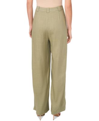 CeCe Women's Pleated Side-Zip Pants
