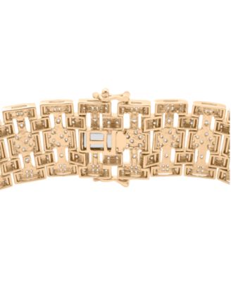Men's Diamond Bracelet (4 ct. t.w) in 14k Gold-Plated Sterling Silver & Sterling Silver 