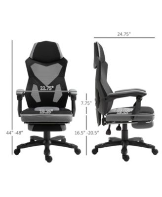 Office Chair Adjust Height Recliner with Footrest, Wheel, Mesh Back