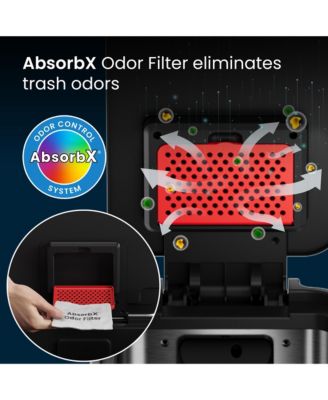 SoftStep 13.2 Gallon Slim Step Pedal Trash Can with Odor Filter, Elongated Stainless Steel Recycling Bin, Space-Saving Garbage Trashcan, 50 Liter Home Office Bedroom Livingroom Wastebasket