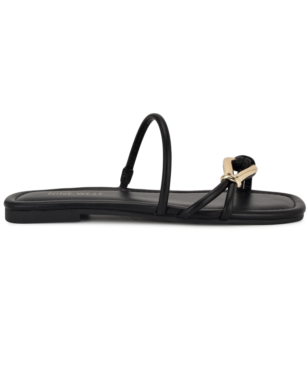 Shop Nine West Women's Tigra Strappy Flat Sandals In Black