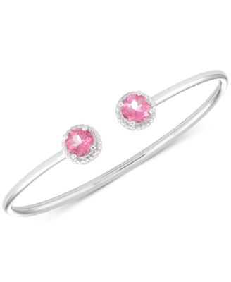 Macy's - Pink Topaz Flexible Bangle Bracelet (3-1/5 ct. t.w.) in Sterling Silver