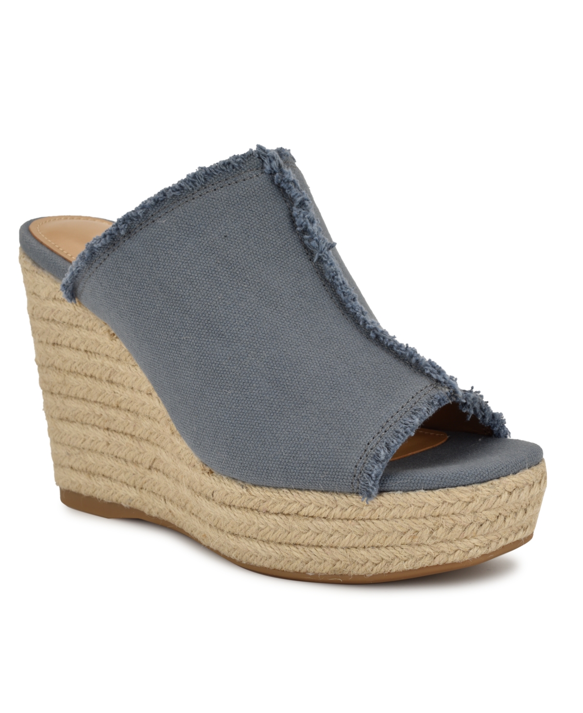 Shop Nine West Women's Baja Slip-on Espadrille Wedge Sandals In Light Blue