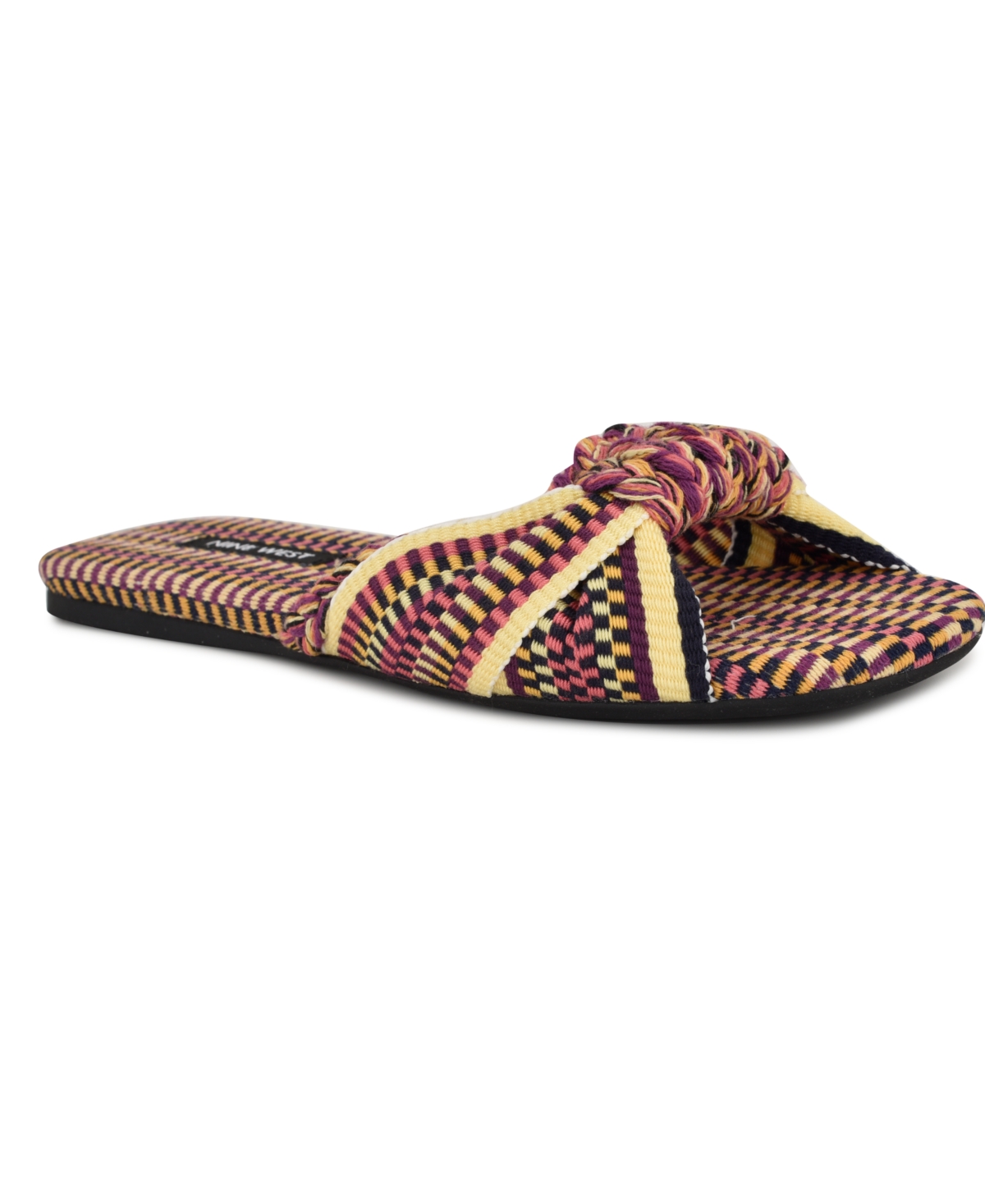 NINE WEST WOMEN'S LALTA KNOTTED FLAT SLIDE SANDALS 