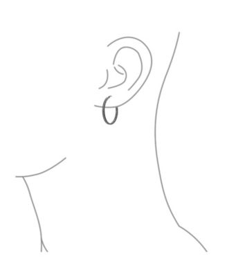 Round Channel Set CZ Hoop Earrings Silver Gold Tone Black Stainless Steel 2" Diameter