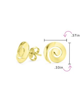Boho Hammered Geometric Swirl Stud Earrings in 14K Gold & Sterling Silver