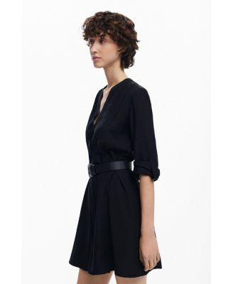 Дизайнерское женское платье-рубашка с поясом