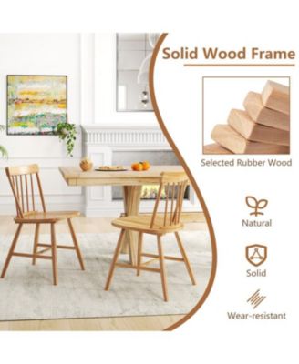 Farmhouse Kitchen Chair Set of 2 with Rubber Wood Frame
