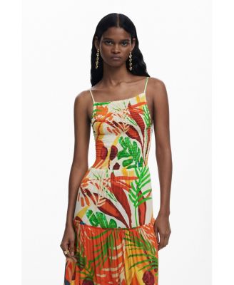 Women's Tropical ruffle dress