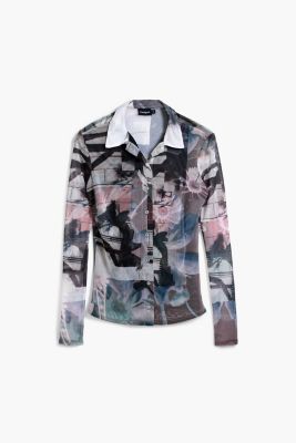 Women's Buttoned tulle T-shirt