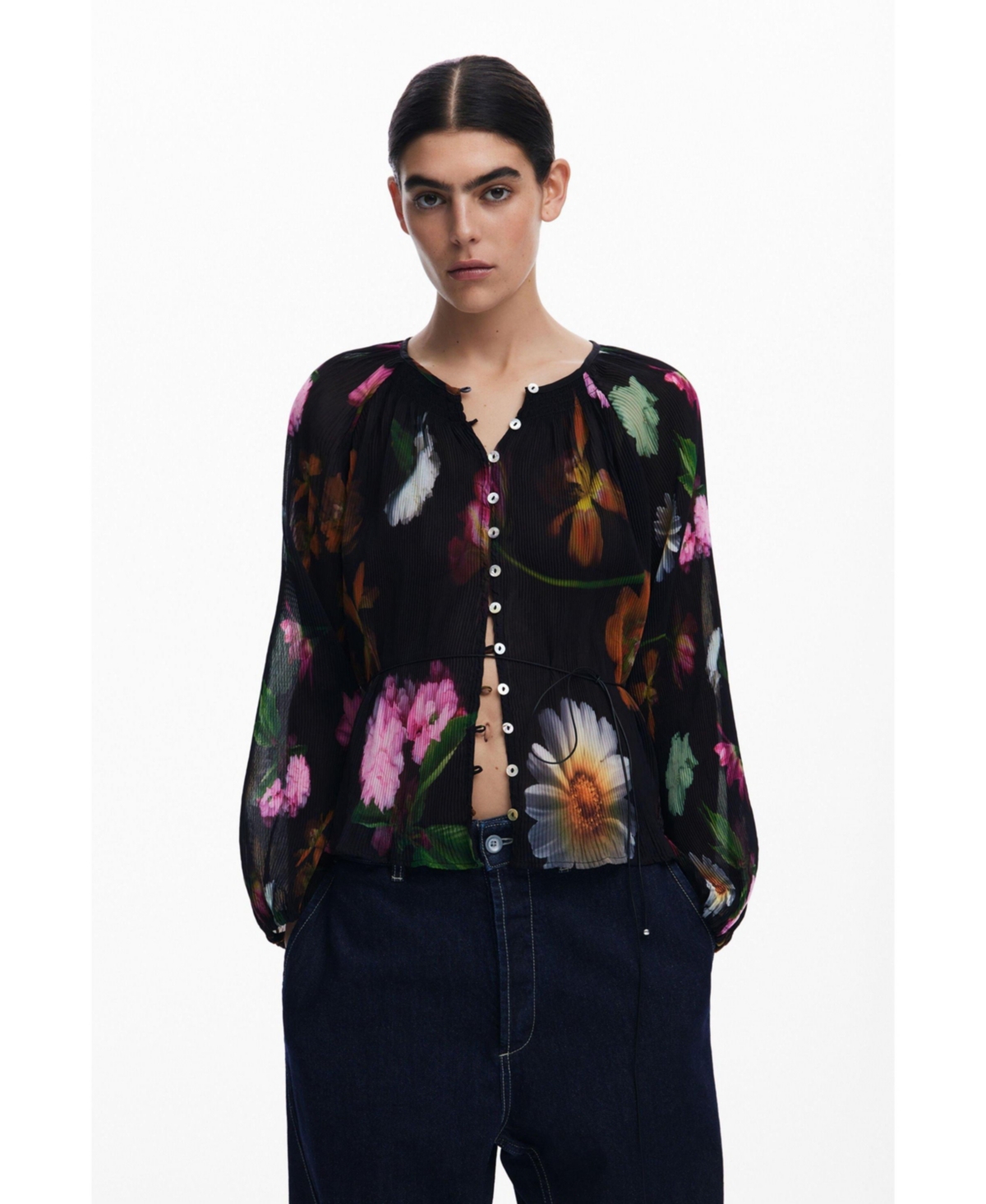 Women's Floral blouse - Black