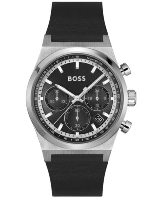 Hugo Boss Men's Candor Quartz Chronograph Black Leather Watch