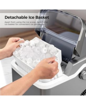 28 lbs/Day Portable Countertop Ice Maker with Handle and 2 Ice Cube Sizes