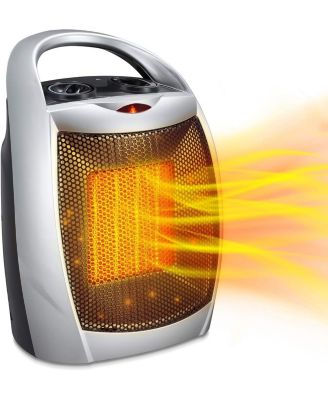 Thermostat & Overheat Protection+Ceramic Electric Space Heater for Office & Kitchen, 750W/1500W ETL Listed