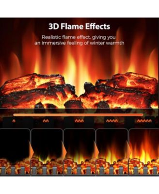 Electric Fireplace Heater, 20" Infrared Fireplace Heater 1000/1500W, 3D Realistic Flames Effect, ETL Certificated, Adjustable Flame Brightness
