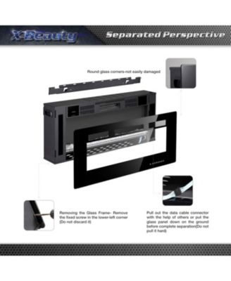 Ultra-Thin 36" Electric Fireplace with Remote & Touch Control, Adjustable Flame Colors, Timer, and Low-Noise Operation