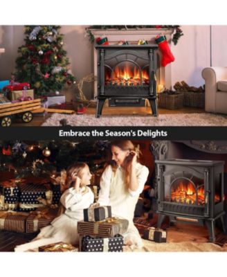 Electric Fireplace Heater, 20" Infrared Fireplace Heater 1000/1500W, 3D Realistic Flames Effect, ETL Certificated, Adjustable Flame Brightness