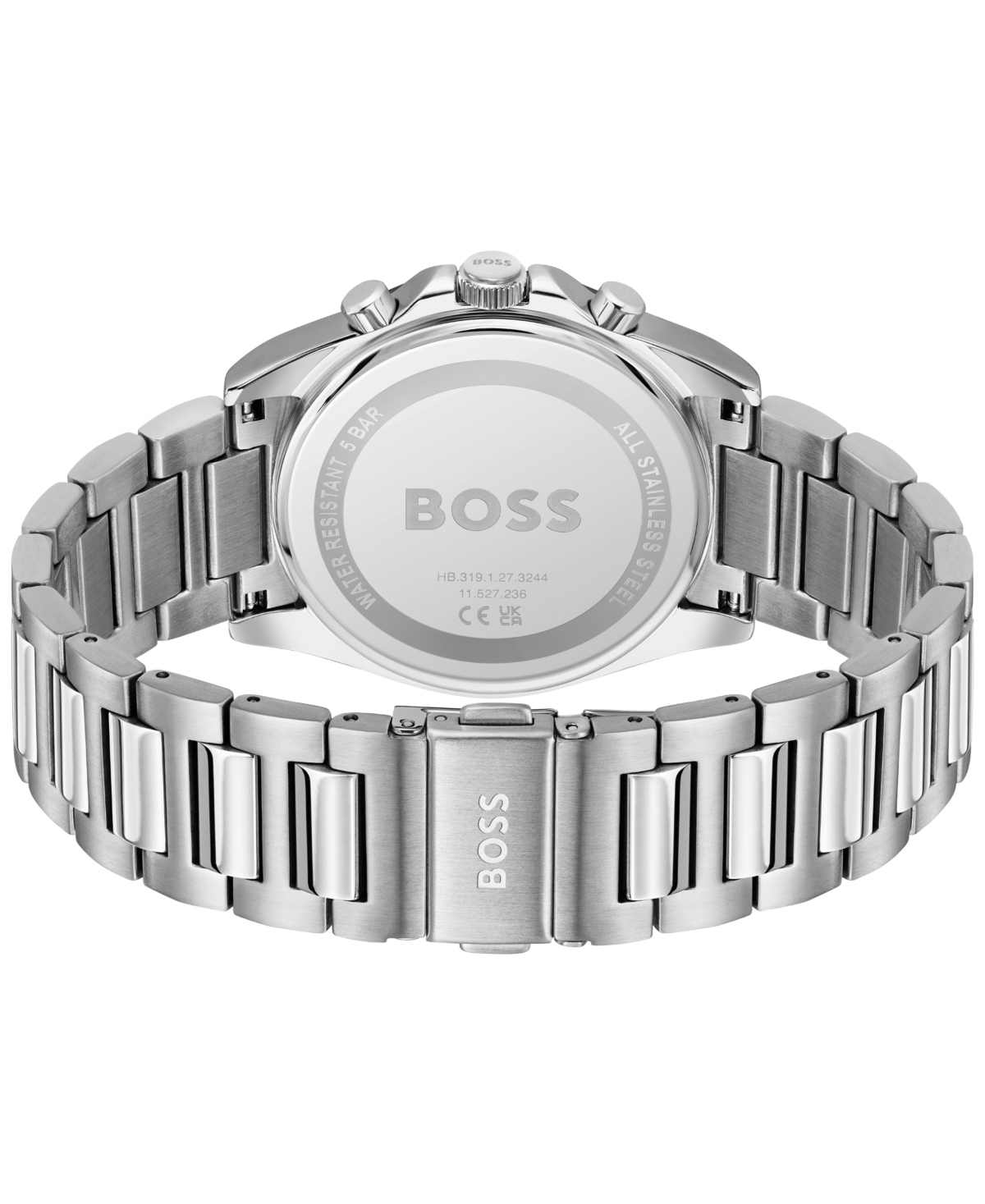 Hugo Boss Men's Strike Quartz Chronograph Silver-tone Stainless-steel Watch, 41mm In Silver-tone