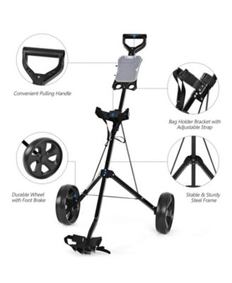 Folding 2 Wheels Push Pull Golf Cart Trolley with Scoreboard