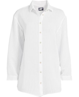 Женское облегающее платье Lands'End из вискозы в рубчик на пуговицах